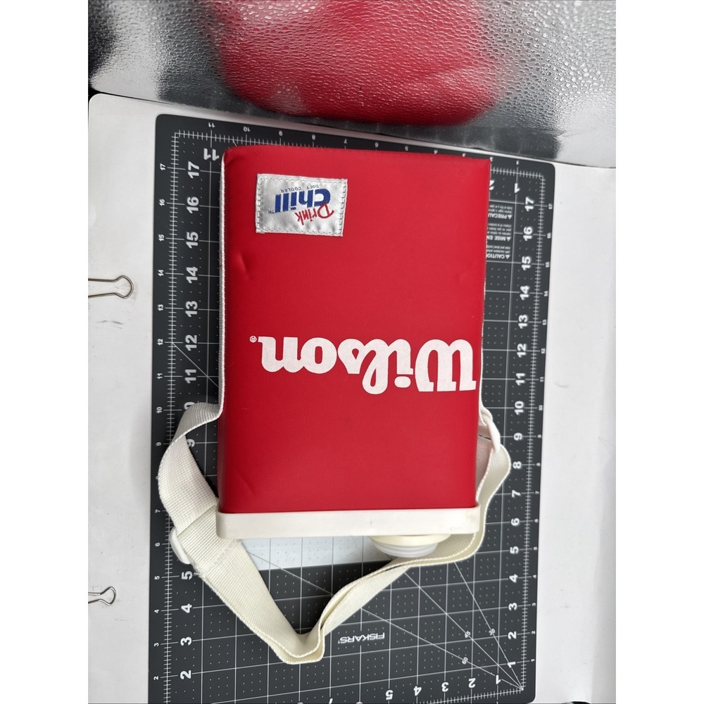 Vintage Wilson Tour Tennis  Shoulder Water Bottle Sling Red Drink Cool Read - Picture 12 of 12